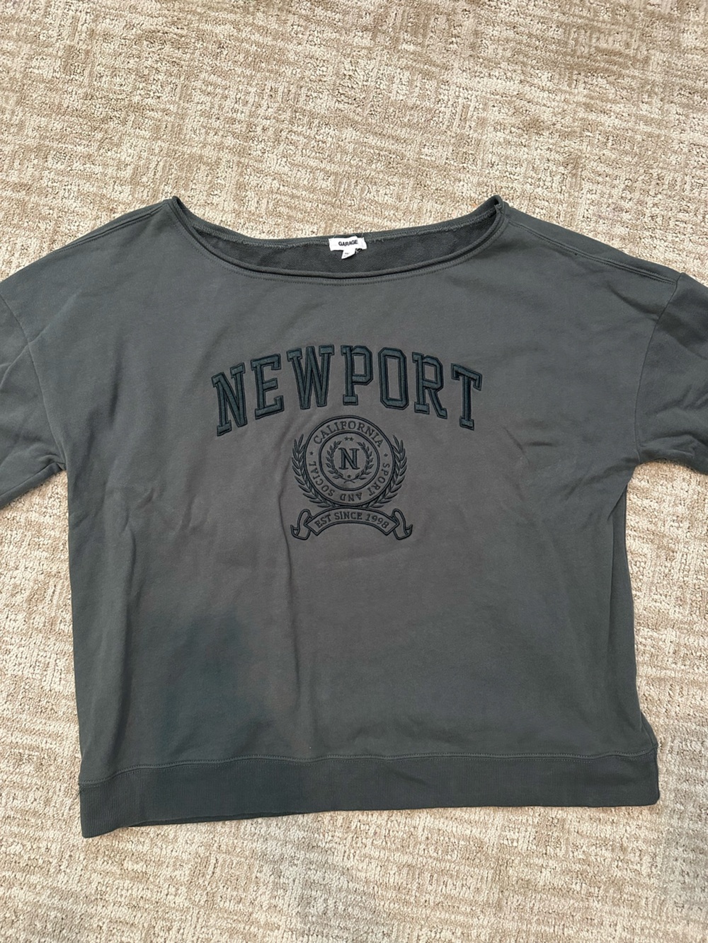 Garage Soft Terry Off Shoulder Sweatshirt